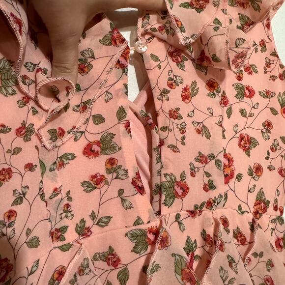 Nasty Gal NWT Grow The Distance Pink Floral Ruffle Maxi Dress Women’s Size 2 - Picture 9 of 10